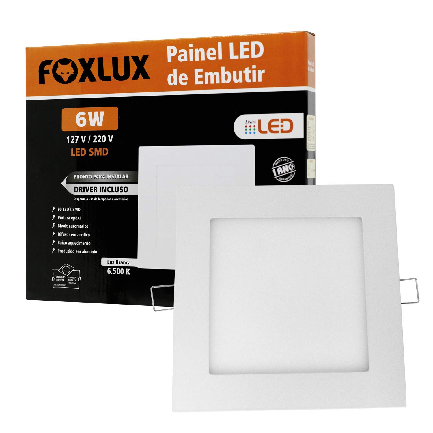 Imagem do produto PLAFON LED QUAD EMB  6W 6500K FOX