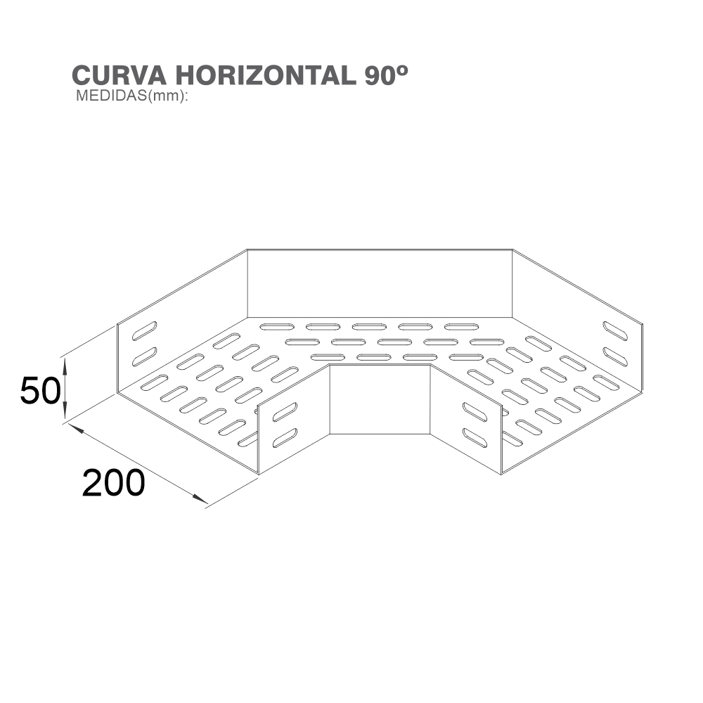 Imagem do produto Cofema Eletrocalha Curva Horizontal 90° 200 x 50 mm