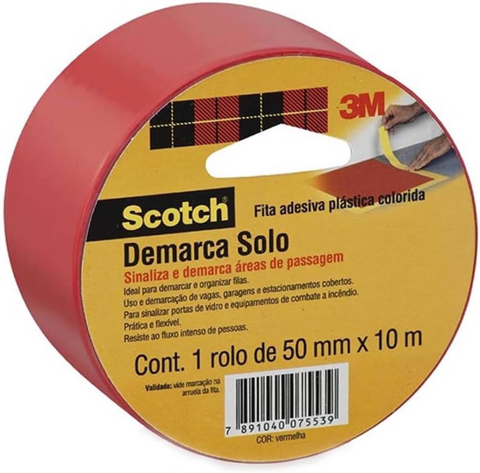 Imagem do produto 3M Fita de Demarcação de Solo Vermelha 50mm x 10m