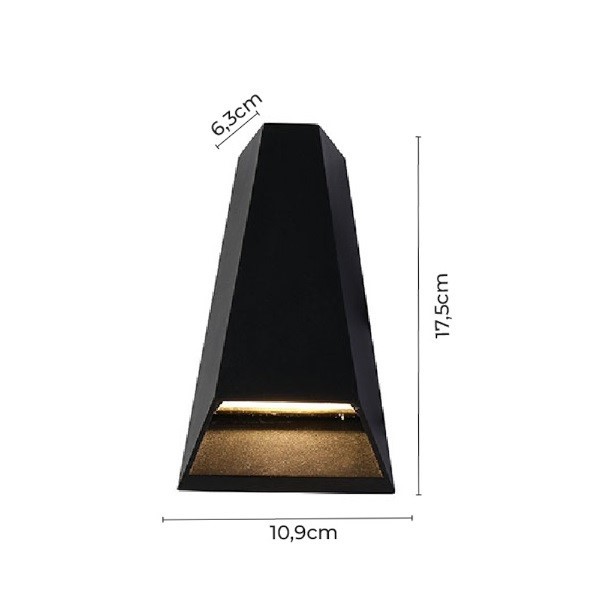Imagem do produto Nissilight Arandela Mid IP65 5W 3000K Preta Nordecor
