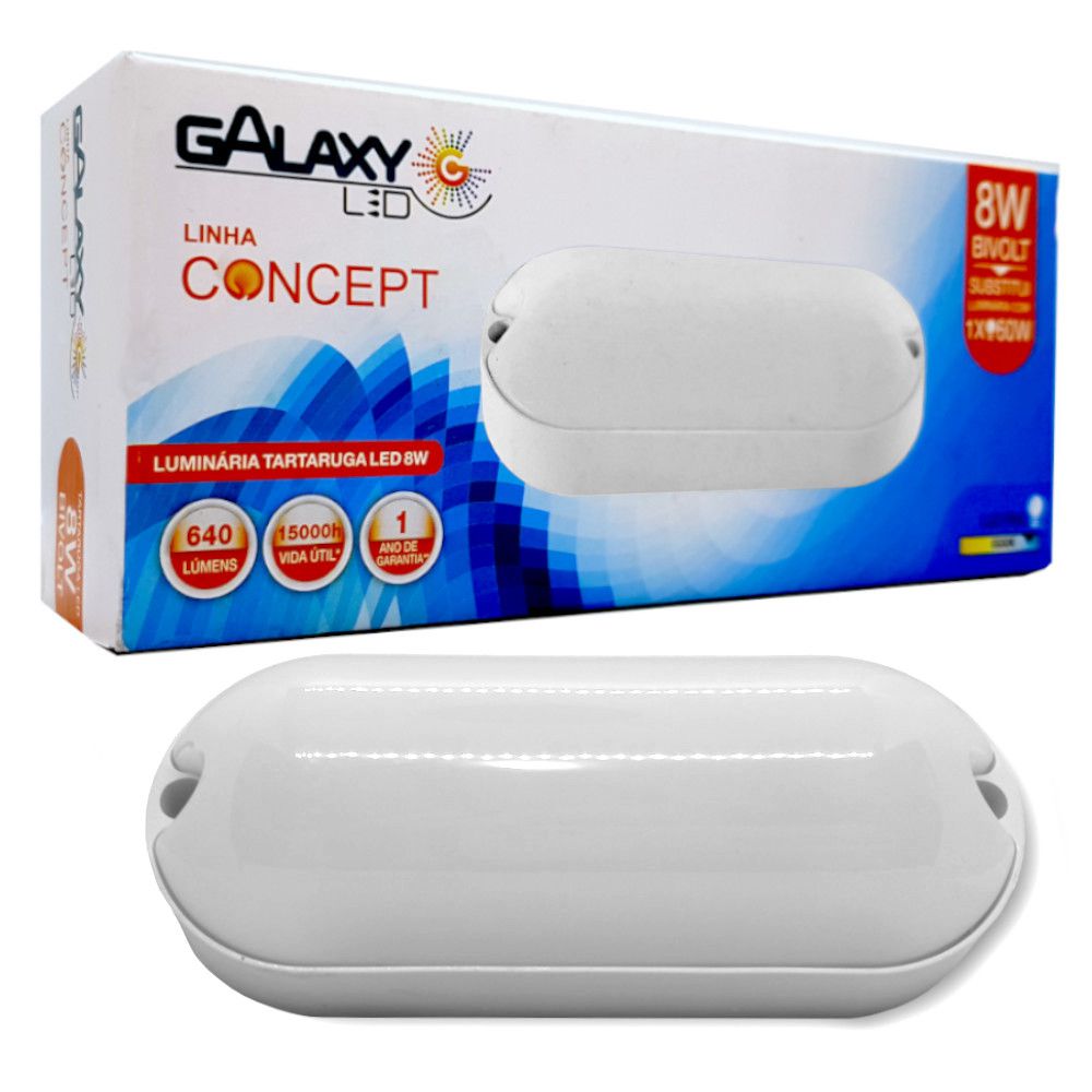 Imagem do produto Galaxi Luminária LED Tartaruga 8W 6500K Branca