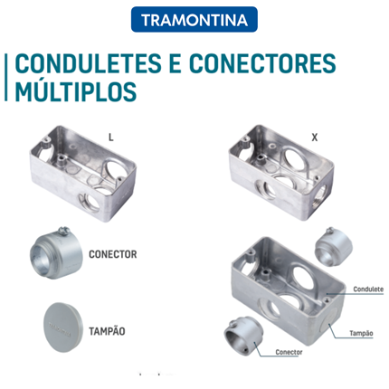 Imagem do produto Conector Curto para Condulete Múltiplo Alumínio 1.1/2"