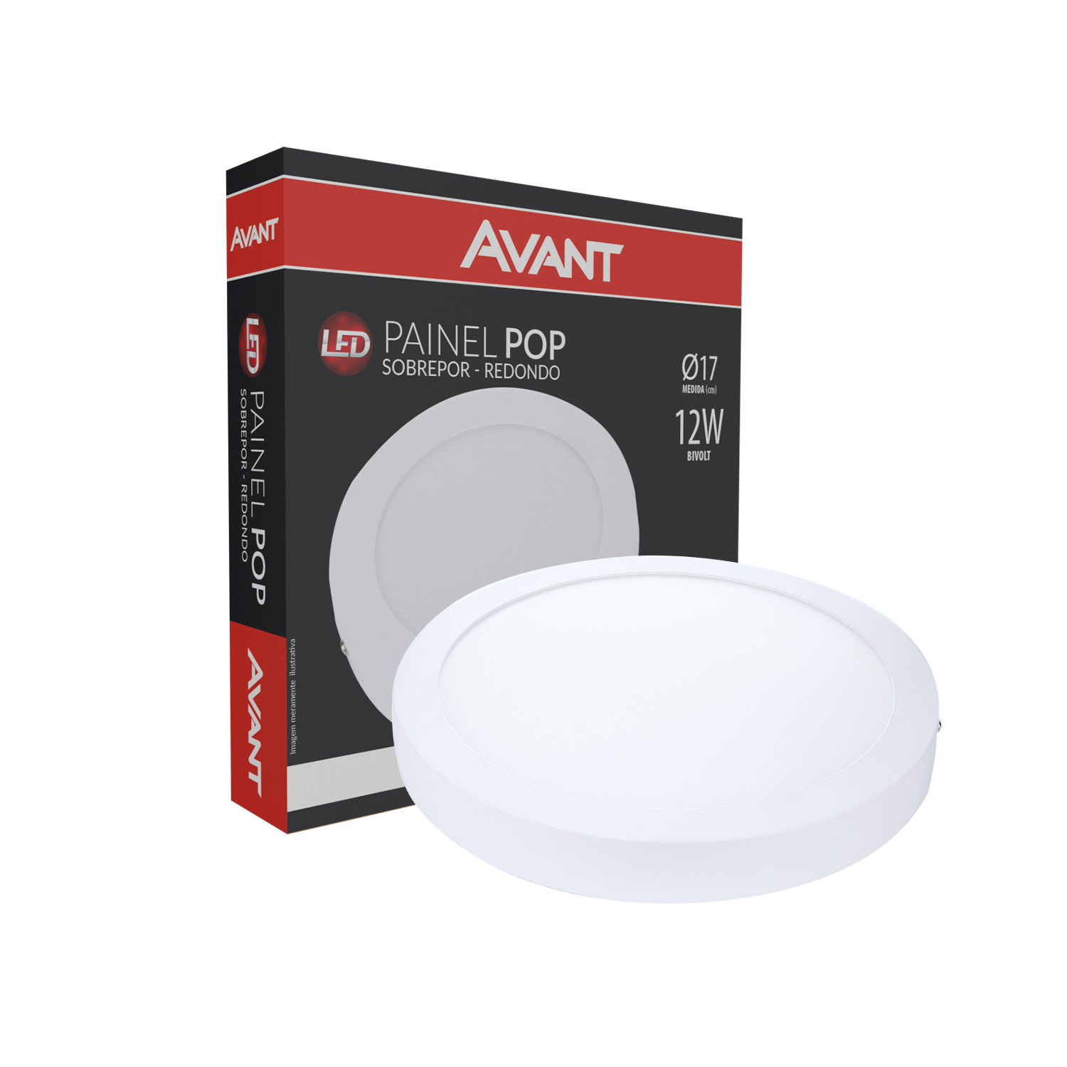 Imagem do produto Avant Painel LED Plafon de Sobrepor Redondo 12W Bivolt 6500K Luz Branca