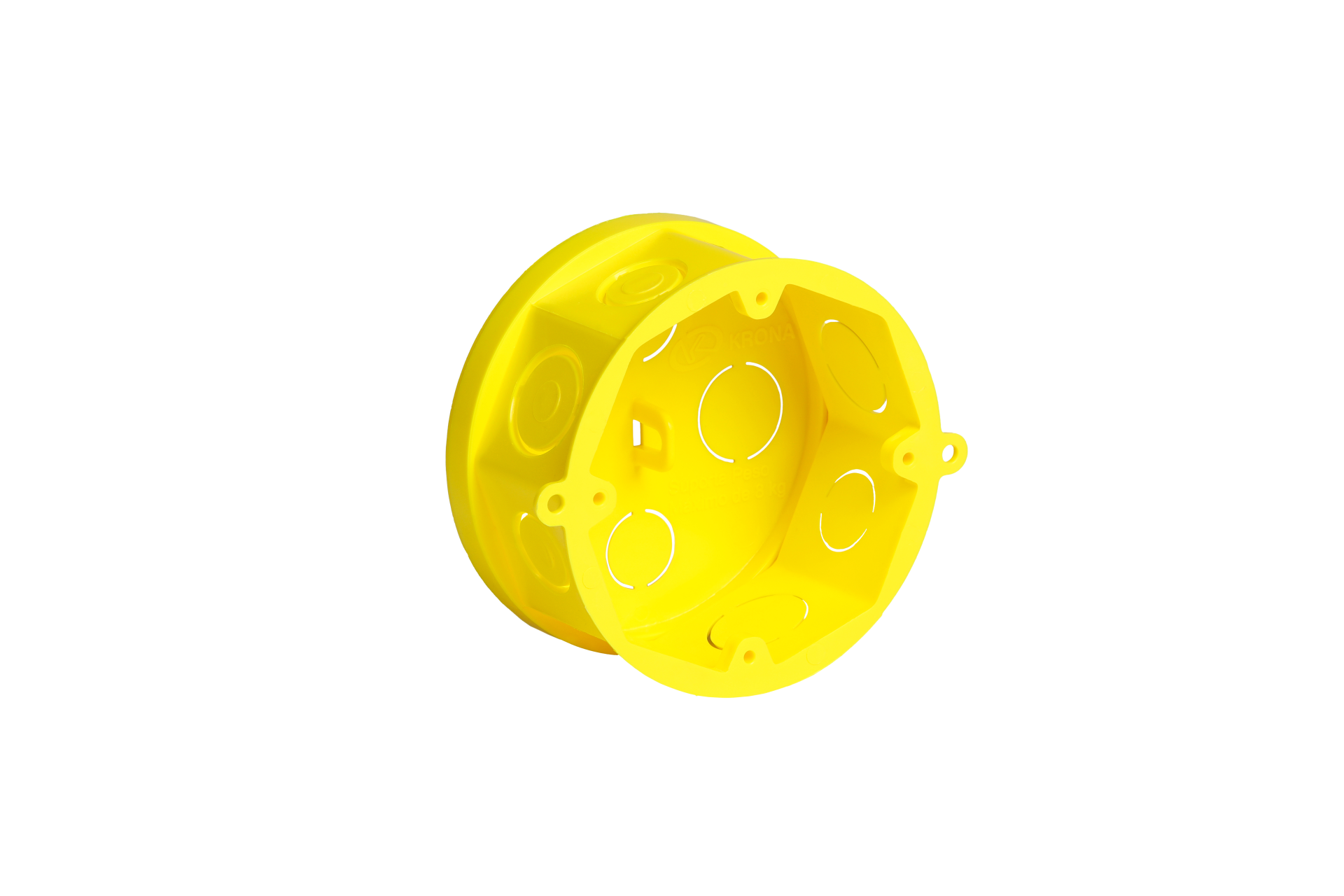 Imagem do produto Krona Caixa de Luz Octogonal em PVC Amarelo 4"x4"