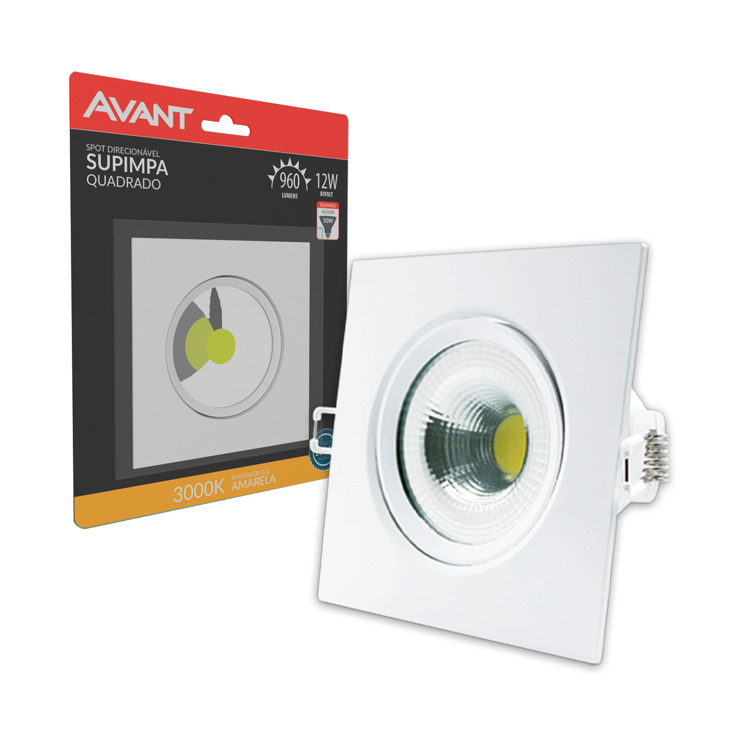 Imagem do produto Avant Spot LED de Embutir Supimpa Quadrado 7W Bivolt 6500K Luz Branca