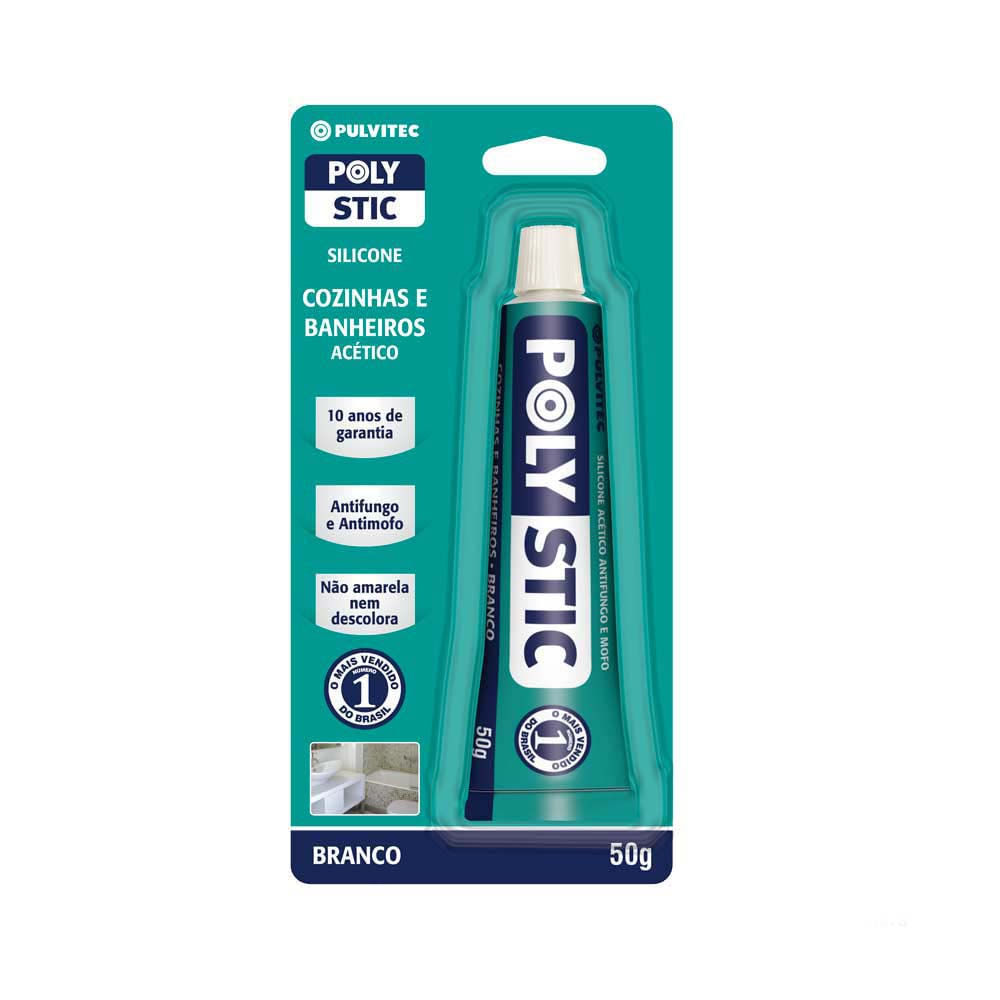 Imagem do produto Pulvitec Cola Silicone Polystic Branco 50 g