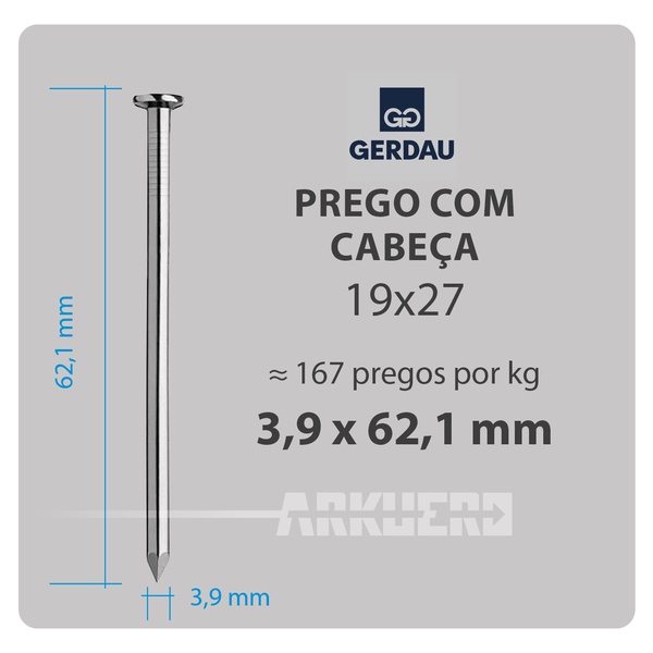 Imagem do produto Gerdau Prego Polido 19 x 27
