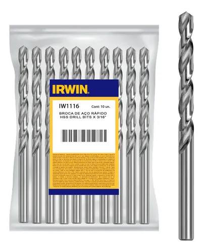 Imagem do produto Irwin Broca de Aço Rápido 3/16 Pol 4,76mm