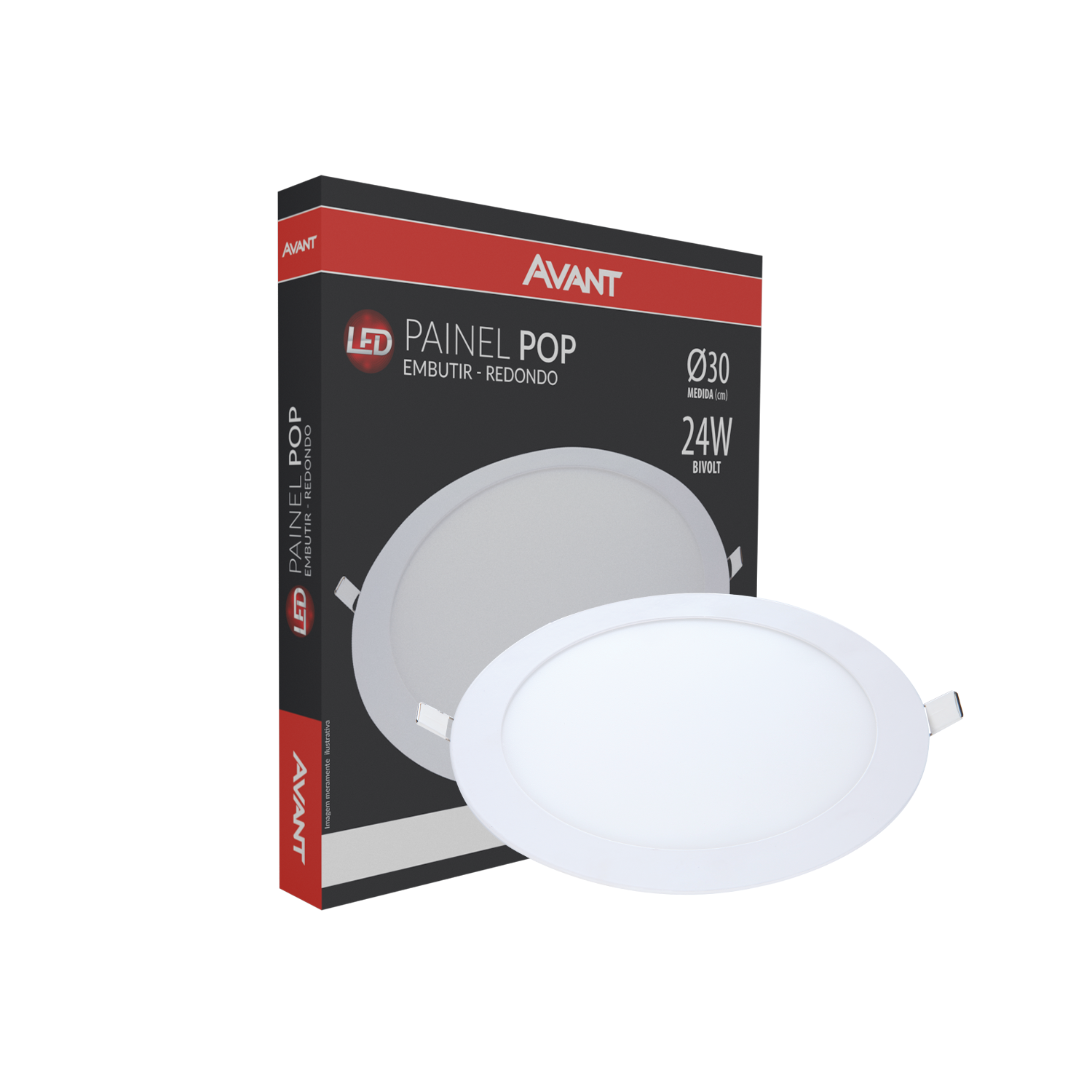 Imagem do produto Avant Painel LED Plafon de Embutir Redondo 24W Bivolt 6500K Luz Branca