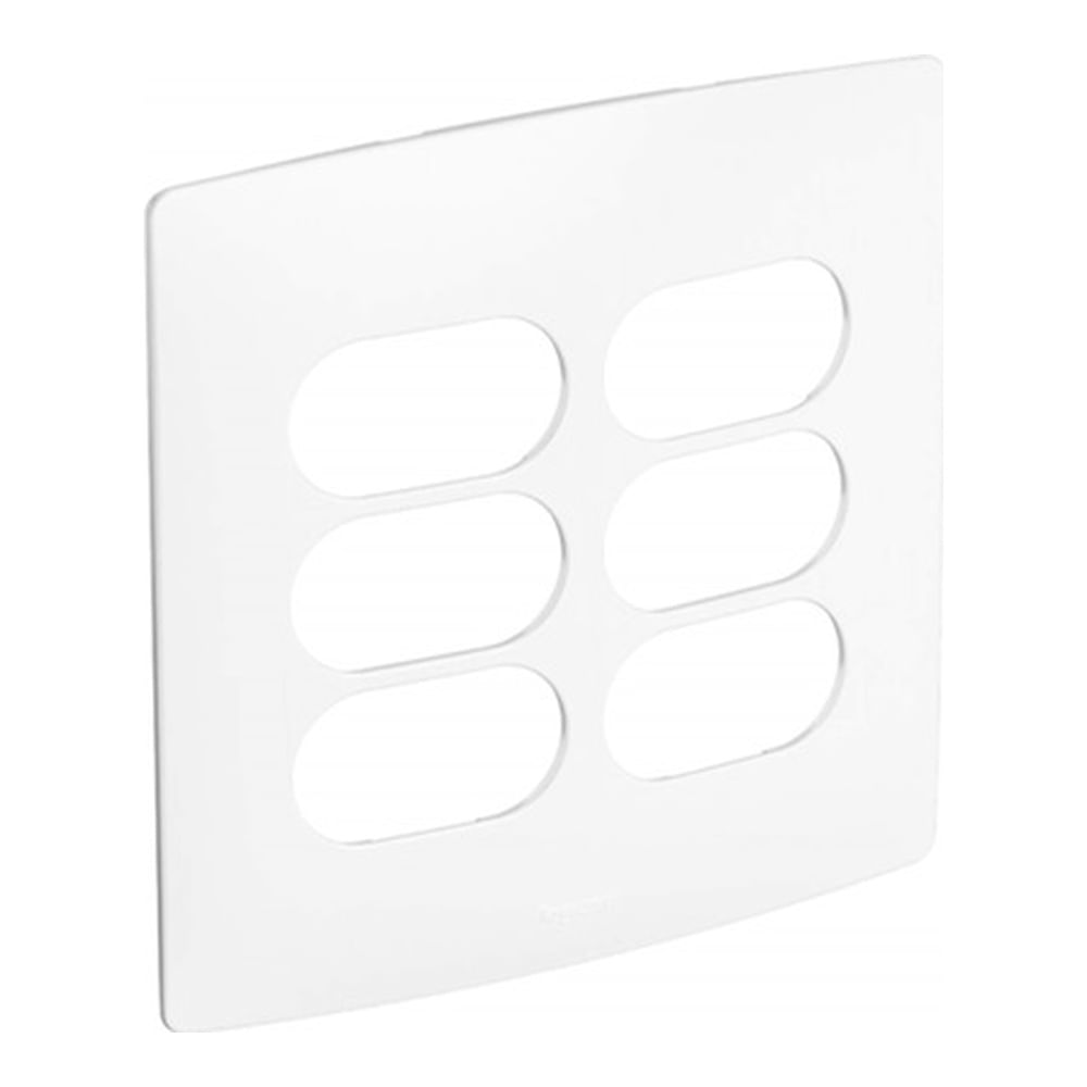 Imagem do produto Pial Legrand Placa 4X4 com 6 Postos Distanciados (3+3 Postos) Nereya Branco