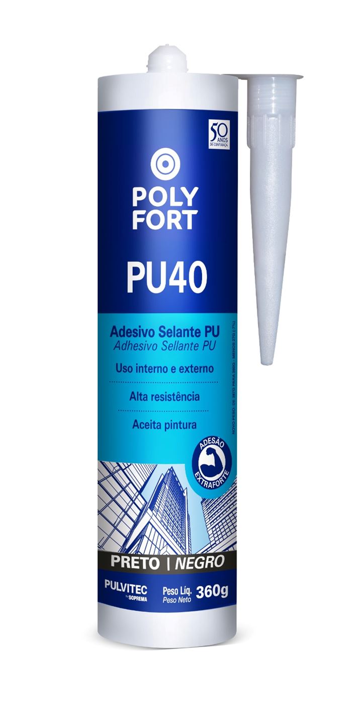 Imagem do produto Polyfort Adesivo Selante PU40 Multiuso Preto 360g