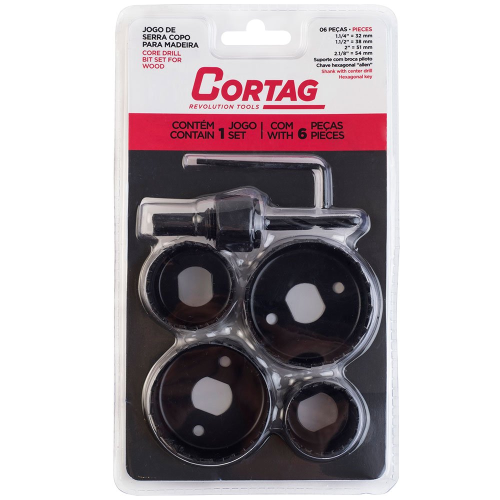 Imagem do produto Jogo Serras Copo para Madeira com 6 Peças CORTAG-60234