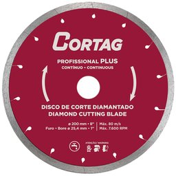 Imagem do produto Disco de Corte Contínuo Diamantado Profissional Plus 200mm CORTAG-60570