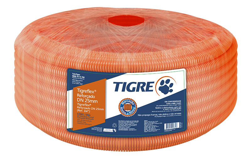 Imagem do produto Eletroduto Corrugado Tigreflex® Reforçado Tigre 25mm