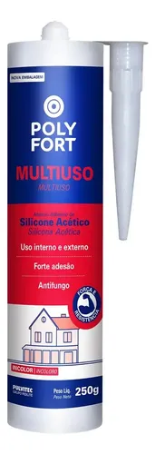 Imagem do produto Cola Silicone Polyfort Uso Geral Incolor 250g Pulvitec