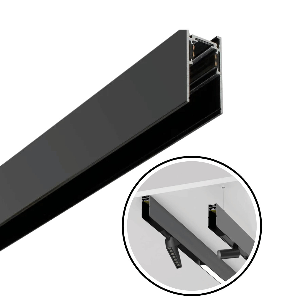 Imagem do produto Cinderela Trilho Magnético 1 m Sobrepor Preto