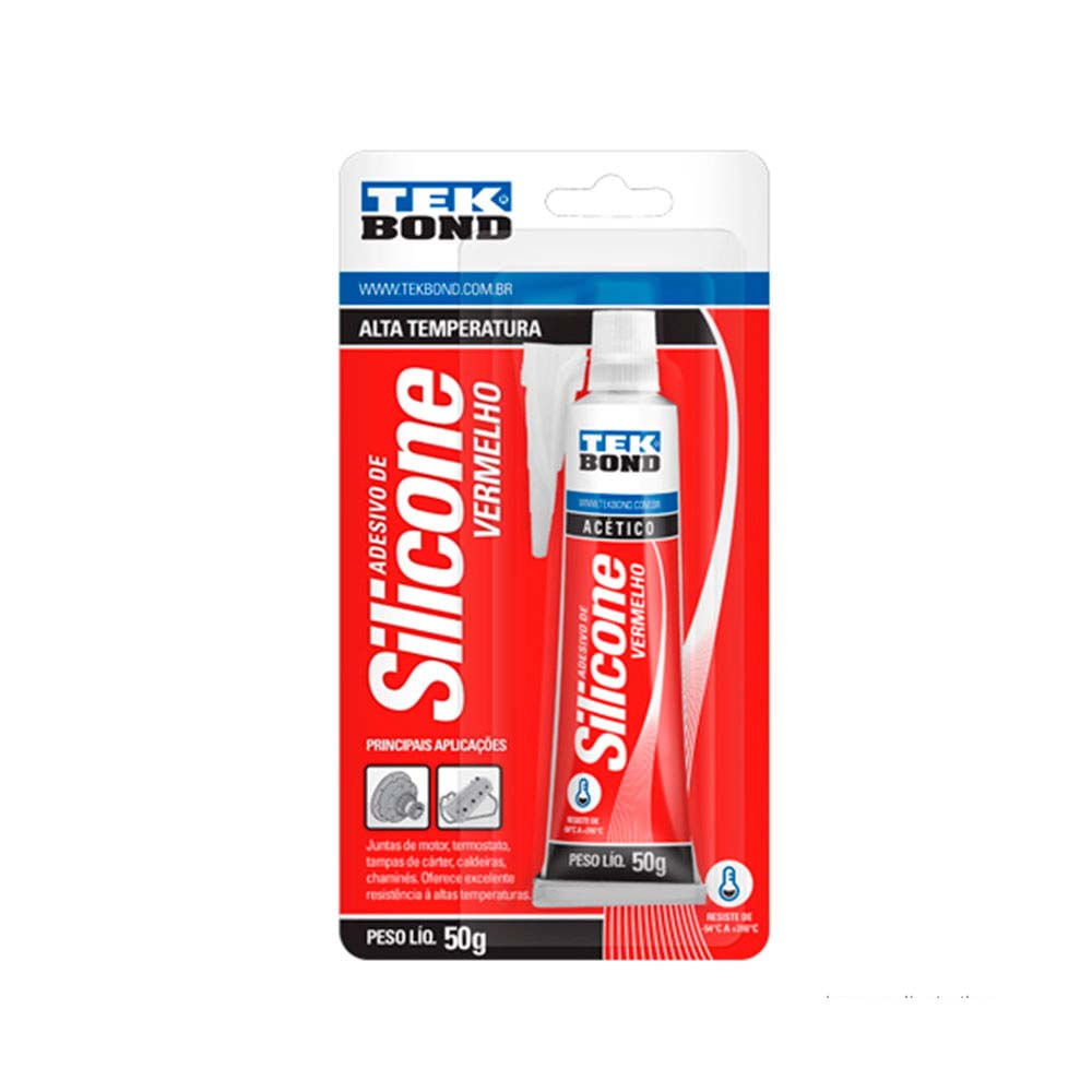 Imagem do produto Tekbond Cola Silicone Alta Temperatura Vermelho 50 g