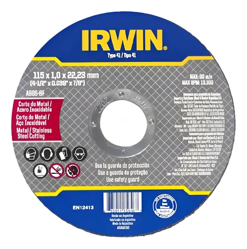 Imagem do produto Irwin Disco de Corte para Metal/Inox 4.1/2 Pol.
