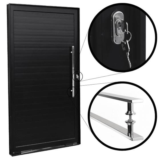 Imagem do produto Atlantica Porta Lambri Pivotante com Puxador Premium 2163 x 1100 Preto Direita 80610