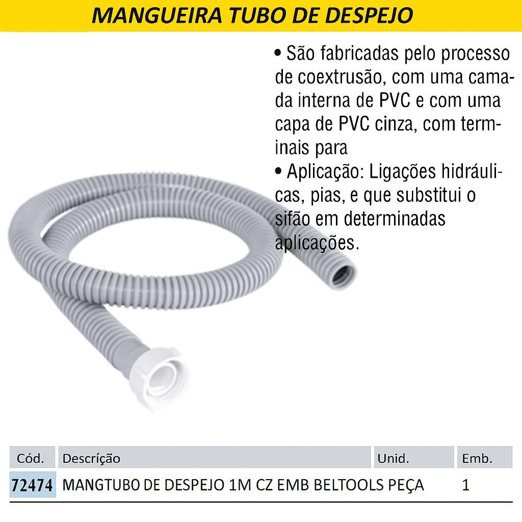 Imagem do produto Belenus Mangueira Tubo de Despejo 1 m Cinza Emb Beltools