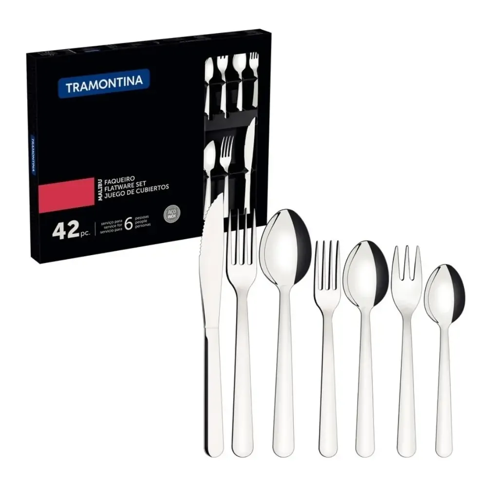 Imagem do produto Tramontina Faqueiro Malibu em Aço Inox 42 Peças 23799/039