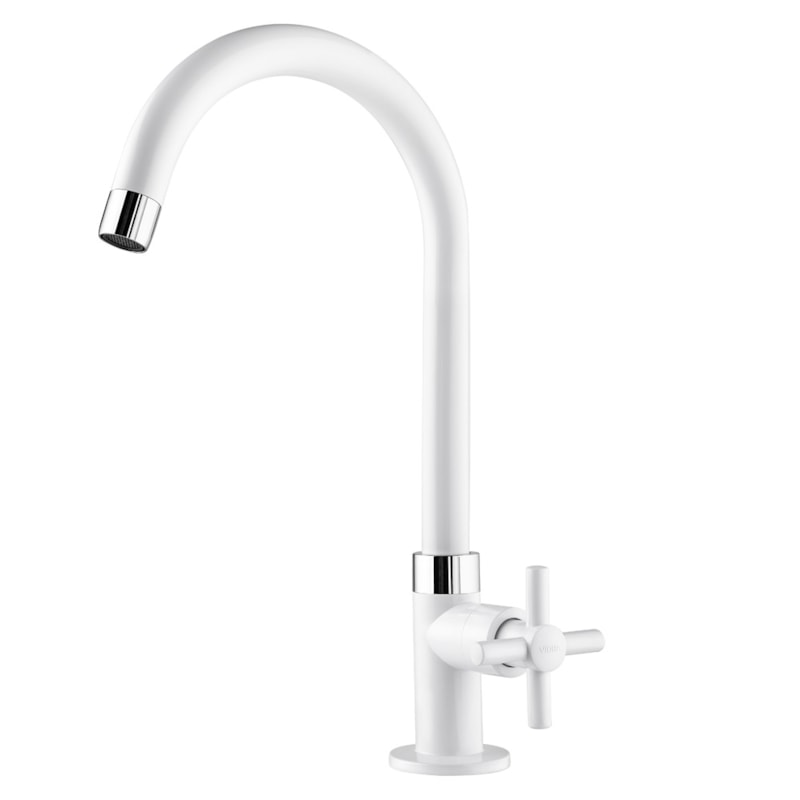 Imagem do produto Viqua Torneira de Mesa para Cozinha Fienza Cristal Branca