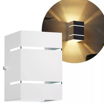 Imagem do produto All Lux Arandela Caixa Média 2 Focos 3 Frisos Branca Horizontal