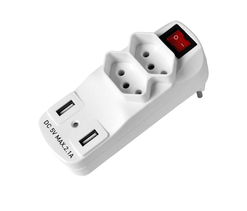 Imagem do produto Opus Adaptador 2 Tomadas + 2 Entradas USB