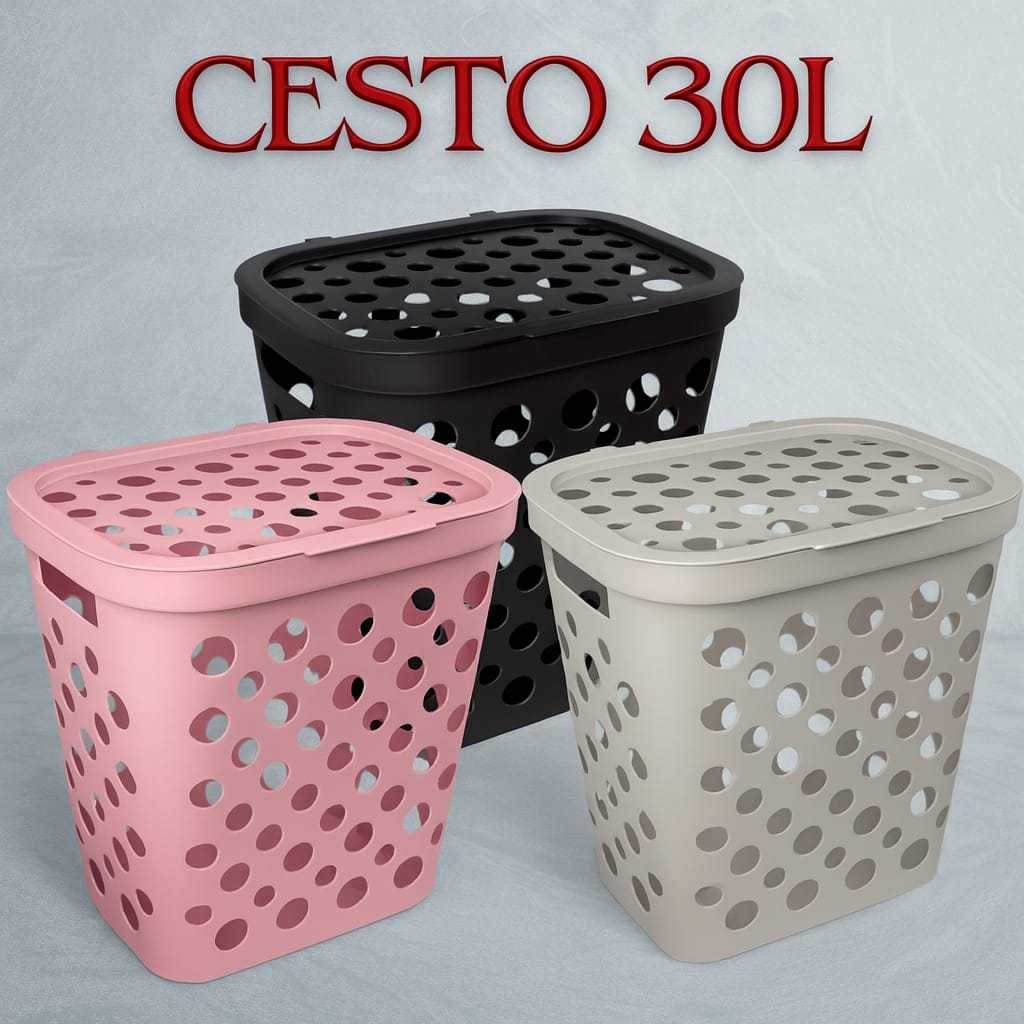 Imagem do produto Planmar Cesto com Tampa 30 L Sortido