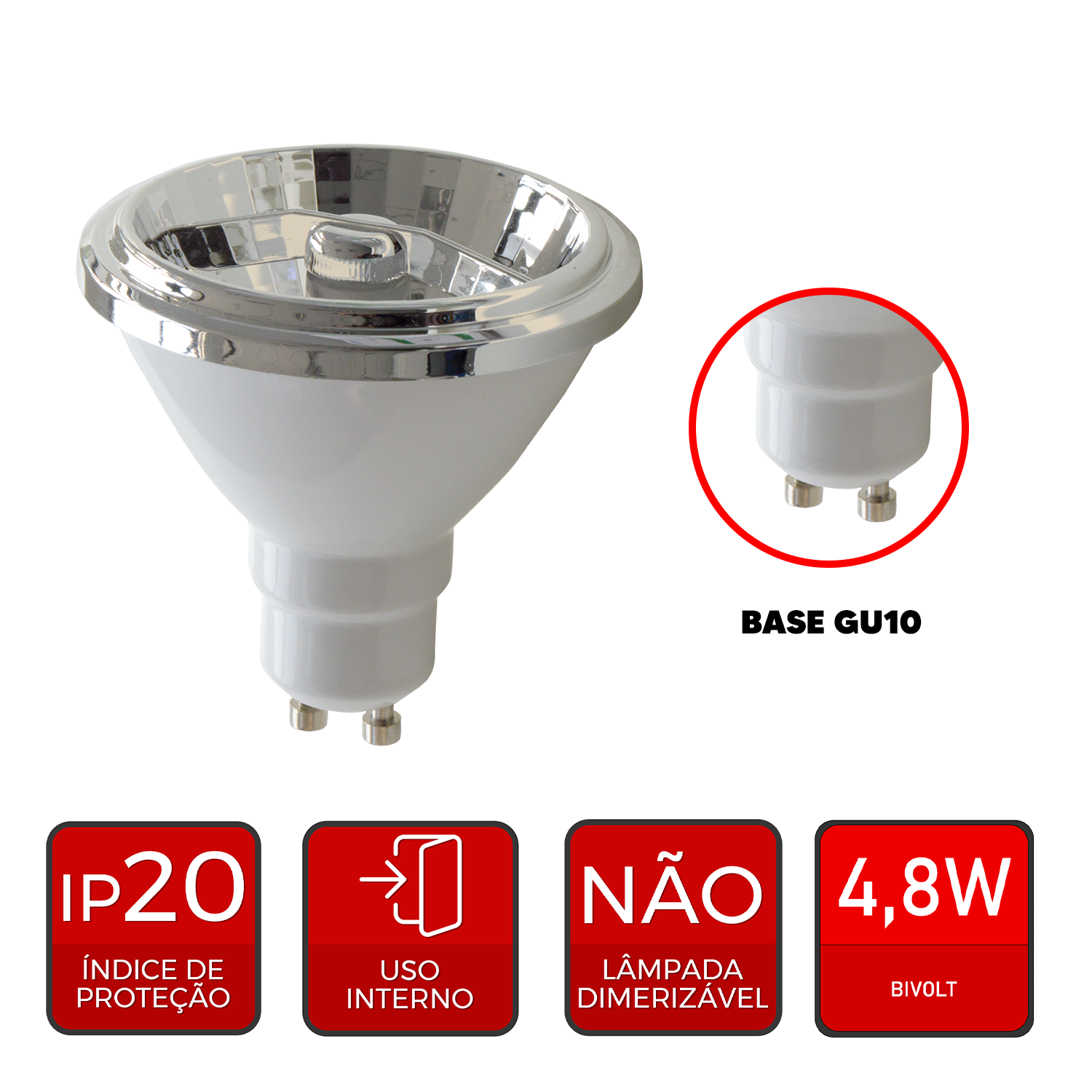 Imagem do produto Avant Lâmpada LED AR70 12° GU10 4,8W Bivolt 4000K Luz Neutra