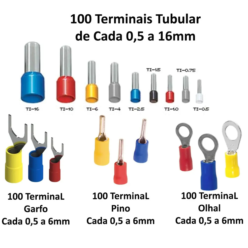 Imagem do produto Terminal Elétrico Pré-Isolado (Forquilha/Olhal/Macho) - TERMINAL TIPO FORQ ISOL TPF-22-4