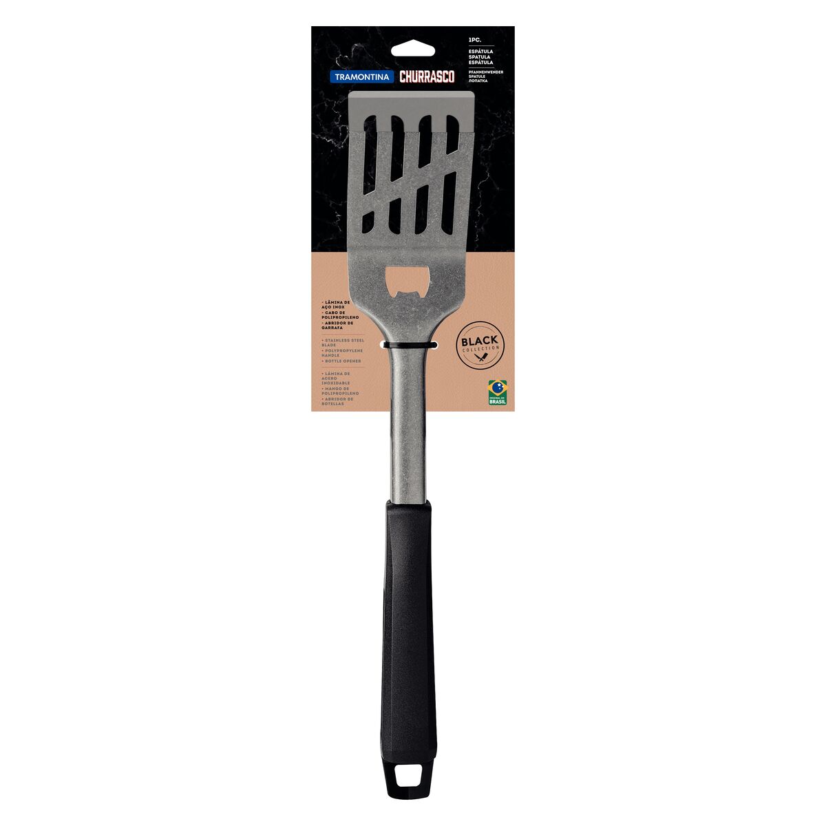 Imagem do produto Tramontina Espátula para Churrasco Black em Aço Inox Escurecido com Cabo de Madeira