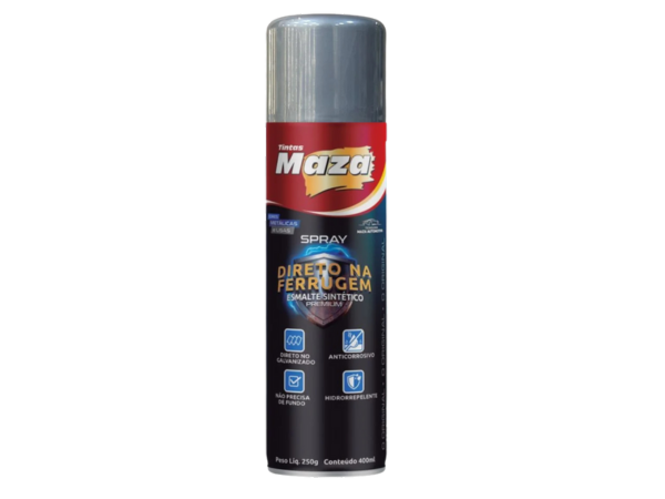 Imagem do produto Maza Spray Esmalte Sintético Direto na Ferrugem Metálico Cinza Grafite 250g