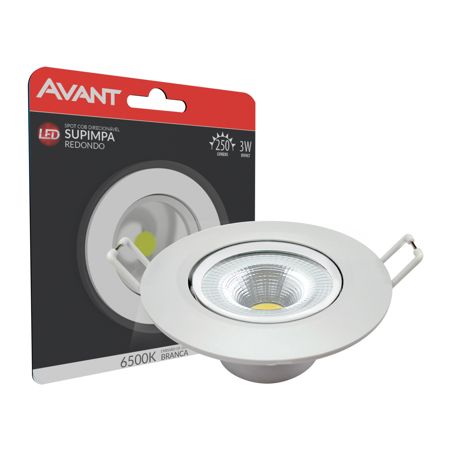 Imagem do produto Avant Spot LED de Embutir Supimpa Redondo 3W Bivolt 6500K Luz Branca