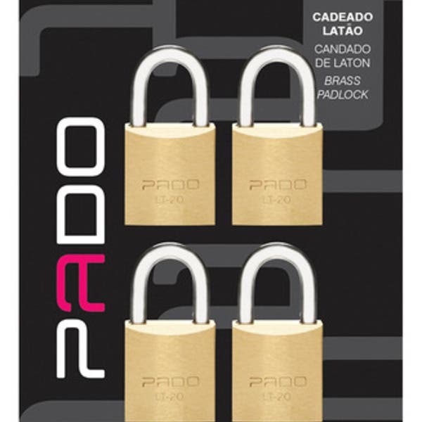Imagem do produto Pado Cadeado 20mm Latão com 4 Chaves Iguais