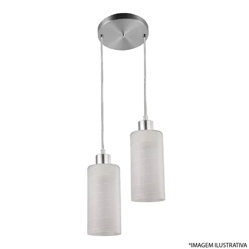 Imagem do produto Blumenau Pendente Jasmim Alumínio Escovado 2xE27