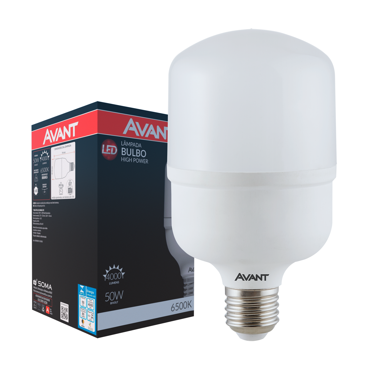 Imagem do produto Avant Lâmpada LED Bulbo 50W Bivolt 6500K E27 Luz Branca