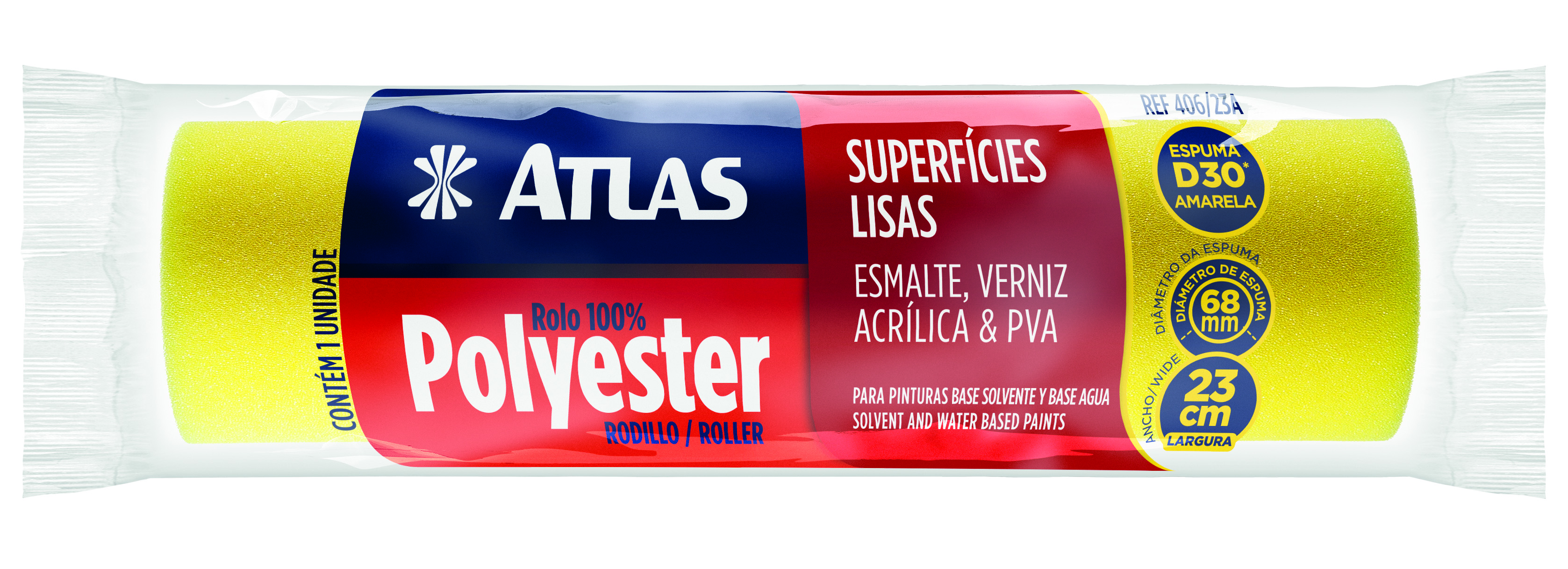 Imagem do produto Atlas Rolo de Pintura de Espuma Amarela 23cm