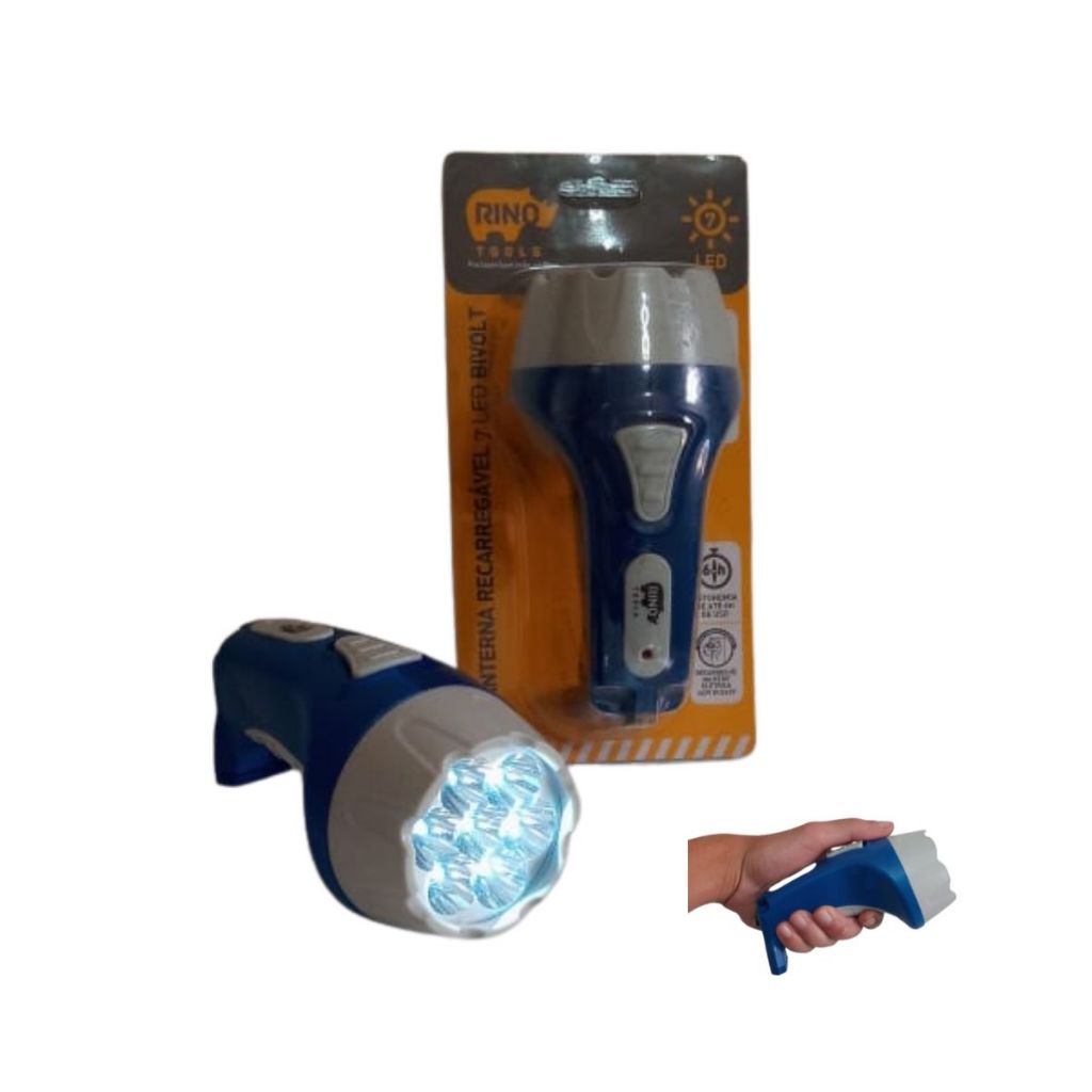 Imagem do produto Rino Lanterna 7 LED Recarregável Bivolt