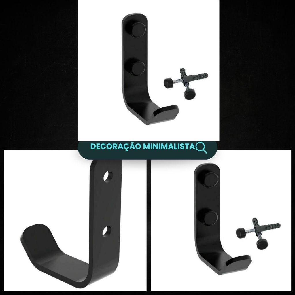 Imagem do produto Balibox Cabide Preto Fosco 226