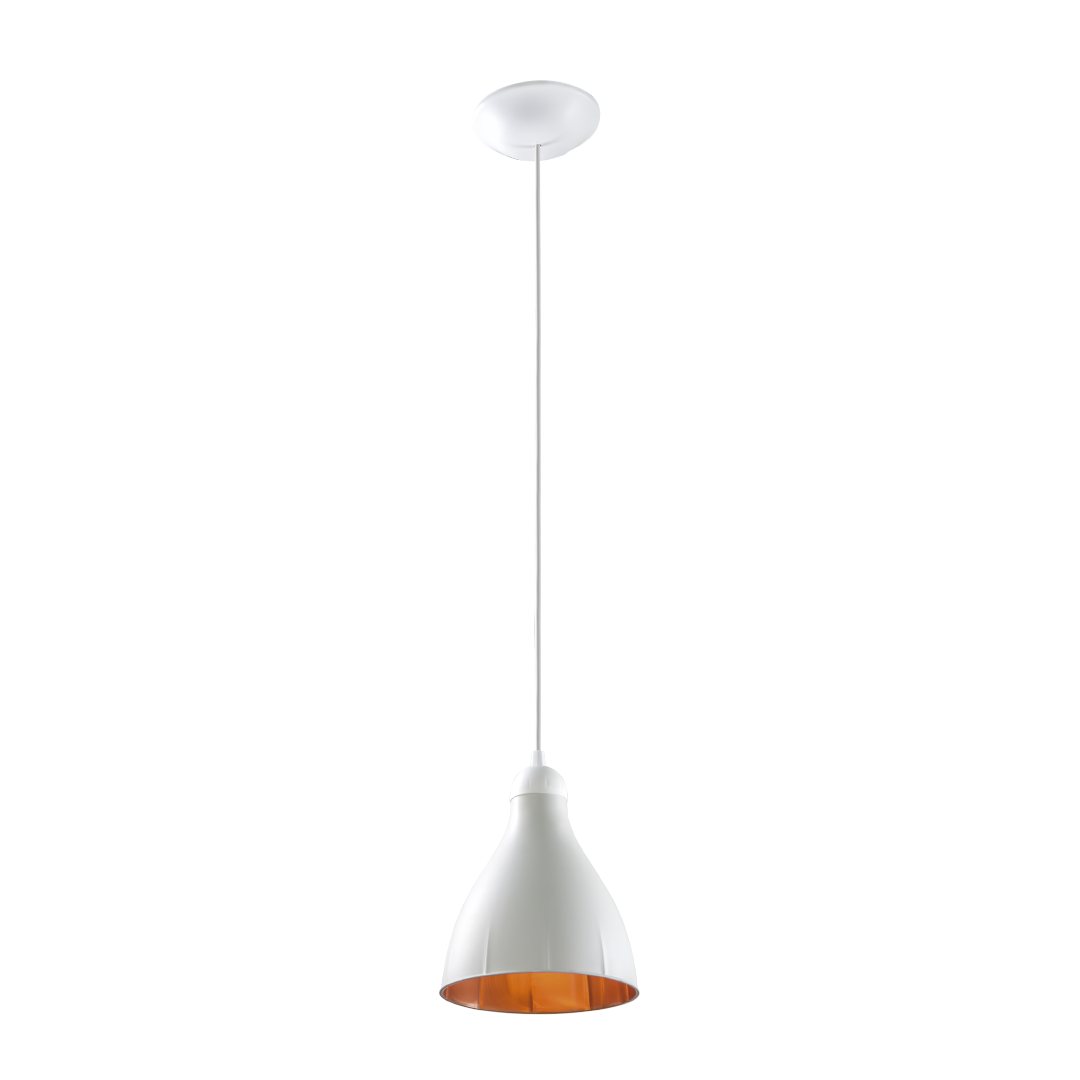 Imagem do produto Demi Pendente Tulipa Coqueiros Branco/Cobre E27