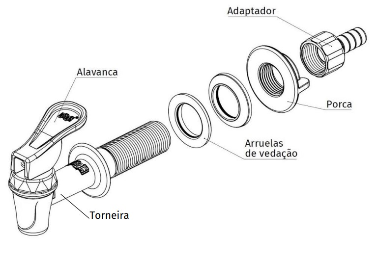 Imagem do produto Torneira para Filtro com Acionamento Superior Branco/Azul