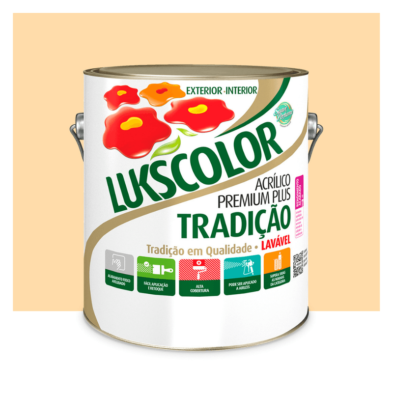 Imagem do produto Lukscolor Tinta Acrílica Standard Tradição Amarelo Vanilla 3,6L