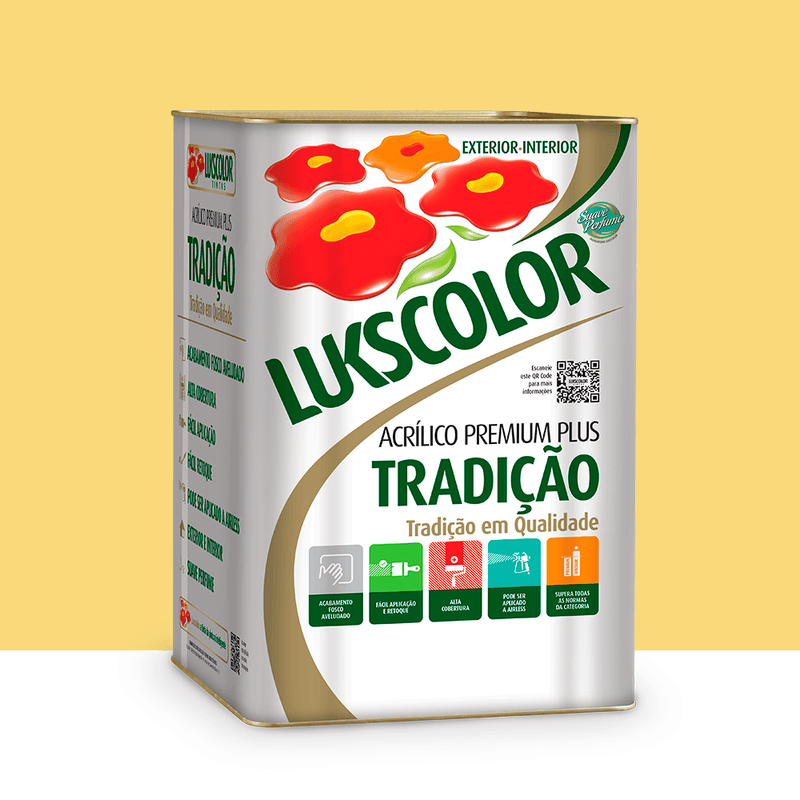 Imagem do produto Lukscolor Tinta Acrílica Premium Luksfosco Supra Amarelo Canário 18L