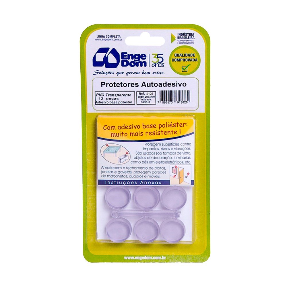Imagem do produto Engedon Protetor Adesivo Transparente Diâmetro 0,8 cm com 30 Peças para Vidro