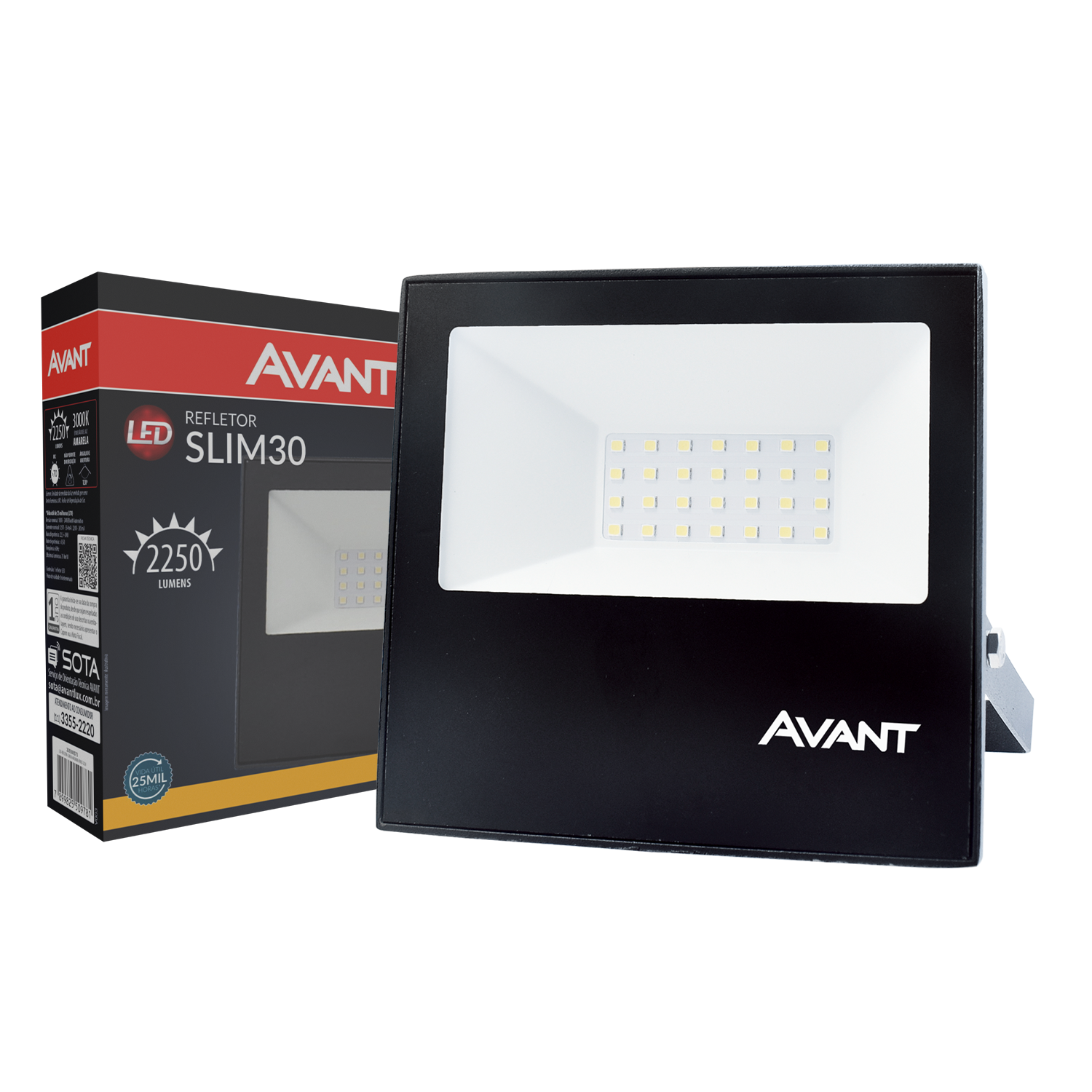 Imagem do produto Avant Refletor LED Slim 30W Bivolt 3000K Luz Amarela