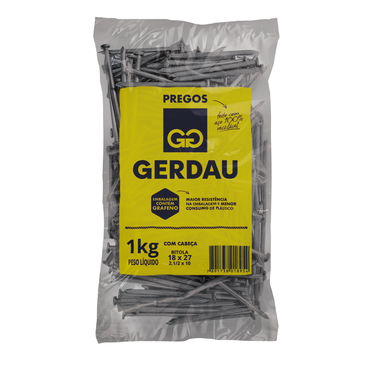 Imagem do produto Prego Polido com Cabeça Gerdau 25x72