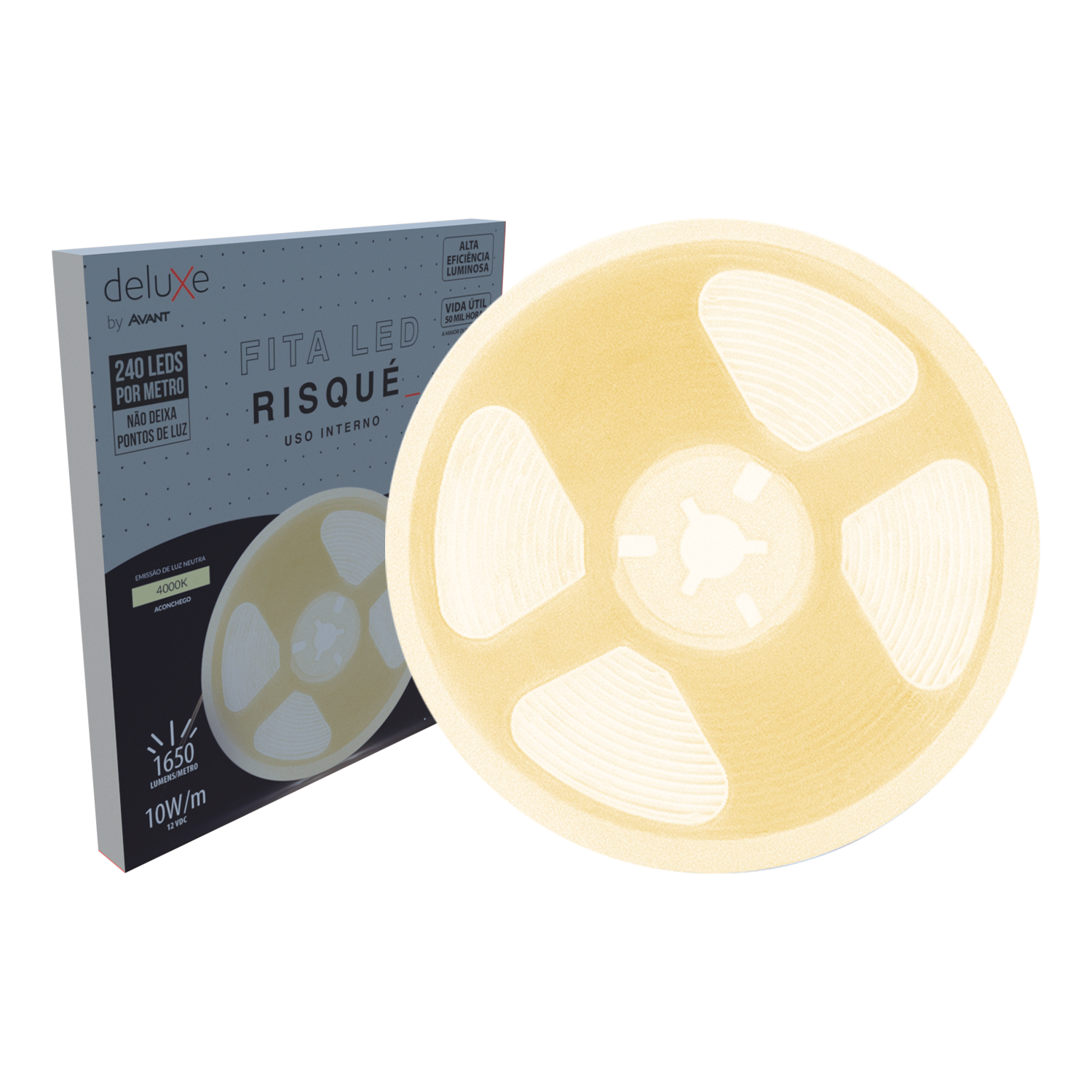 Imagem do produto Avant Fita LED Risqué para Uso Interno IP20 5 Metros 10W/m Bivolt 4000K Luz Neutra