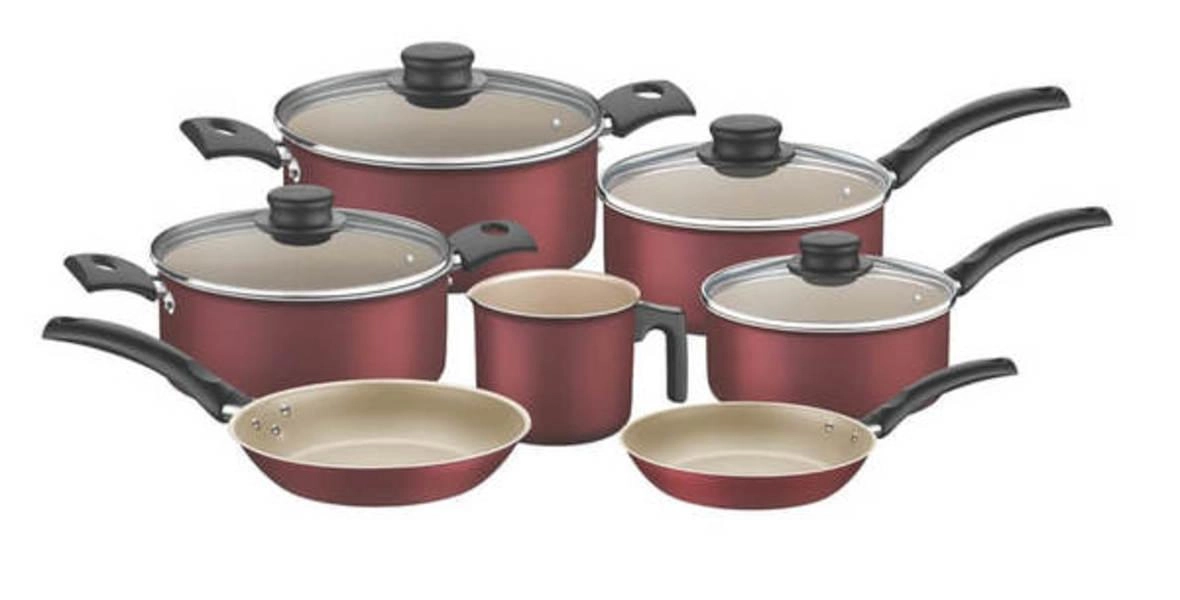 Imagem do produto Tramontina Jogo de Panelas Turim em Alumínio com Revestimento Antiaderente 7 Peças Vermelho