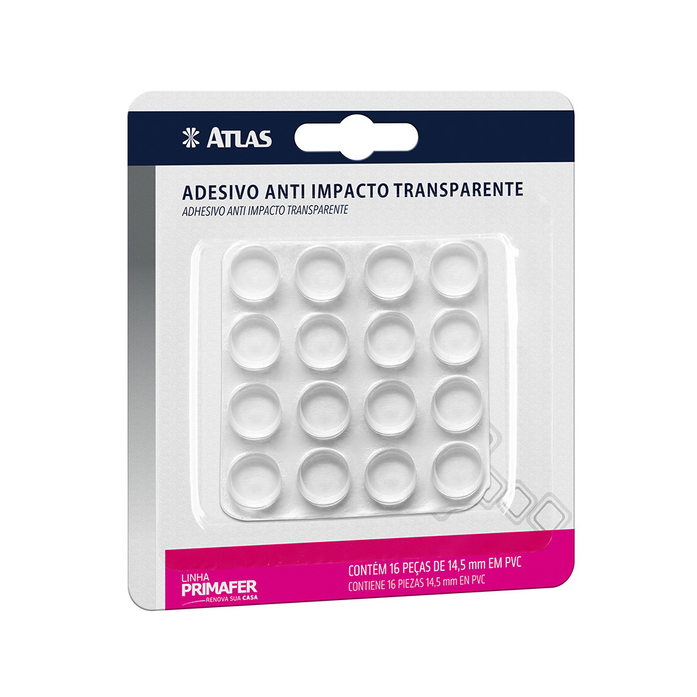 Imagem do produto Atlas Protetor Anti Impacto Adesivo PVC 16 Peças 15x3,5mm